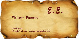 Ekker Emese névjegykártya
